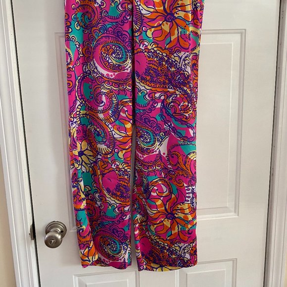 Lilly Pulitzer palazzo pants in "Sea & Be Seen" print - Picture 2 of 5